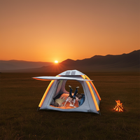 Tente gonflable à double couche alimentée par l'énergie solaire, pliable, portable, pour le camping et les séjours de nuit, imperméable 2000-3000 mm, automatique