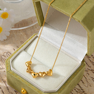 Collana MECYLIFE in acciaio inossidabile 18K con placcatura sottovuoto, ciondolo a cuore irregolare con scritta 'Much love', regalo di San Valentino, unisex. - Product Image 1