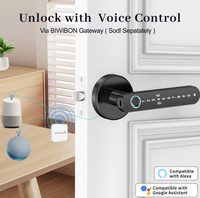 Cerradura Inteligente con Reconocimiento Facial, Huella Dactilar, Código, Acceso por Tarjeta, para Puertas de Aluminio, Madera y Acero, IP65 Impermeable, Compatible con Tuya Smart Home