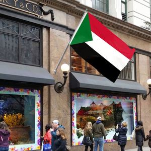 3x5FT Polyester Cheap Price Sudan Country <b>Flag</b> and National <b>Flag</b> With Two Grommets - Product Image 3