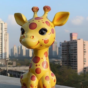 大型キリン屋外彫刻プレミアムグラスファイバー動物像室内装飾用樹脂工芸品アート - Product Image 4