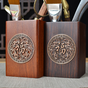 Juego de té de madera Heng Hua, Seis Caballeros, cuadrado, de palisandro y ébano, utensilios para la ceremonia del té Kung Fu - Product Image 2