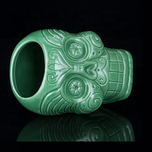 Nuevo Vaso <span class=keywords><strong>de</strong></span> Cóctel Creativo Norteamericano, Pintado a Mano, Vasos Hawaianos Personalizados, Taza <span class=keywords><strong>de</strong></span> Calavera Verde, Taza <span class=keywords><strong>de</strong></span> Cerámica para <span class=keywords><strong>Bar</strong></span>, Tazas Tiki para Cóctel - Product Image 4