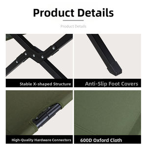 Cuna de cama plegable ultraligera de aluminio resistente al aire libre táctico para dormir, cuna de Camping con bolsillo lateral, para uso en exteriores - Product Image 5