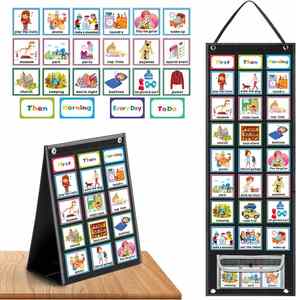 Juguete Educativo para Niños, Tabla de Tareas Visual, Tabla de Rutinas de Fieltro, Material Escolar para Niños Pequeños, 42x12.8 Pulgadas, Personalizable - Product Image 5
