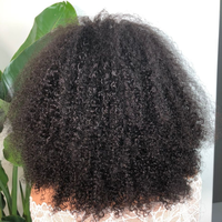 Perruque 12A 100% Cheveux Humains, Perruque Frontale avec Fermeture en Dentelle Suisse, Perruques Frontales HD 13x4 Bouclées Crépues pour Femmes Noires