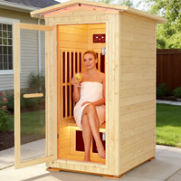Pabrik AS ODM OEM Jual Sauna Uap Kering Kayu Solid 1.5KW Hemlock Ruang Sauna Luar Ruangan untuk Dijual