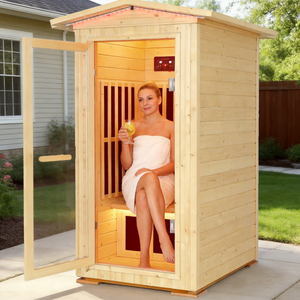Sauna de vapor seco de madera maciza de hemlock de 1.5KW para exteriores, ODM OEM, de fábrica estadounidense, en oferta. - Product Image 4