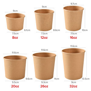 Usa e getta zuppa di vasche da asporto cartone kraft zuppa di contenitori - Product Image 2