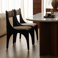 Chaise de salle à manger en bois massif de frêne de style rétro américain, avec coussin d'assise en chenille, chaise de lecture haut de gamme, chaise de loisirs pour auberge