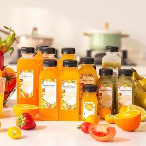 RTS 2oz 4oz 8oz 12oz 13OZ 16oz 32oz rỗng cấp thực phẩm vuông Vòng nước trái cây Chai <span class=keywords><strong>PET</strong></span> với chống trộm bìa cho đồ uống bao bì - Product Image 3