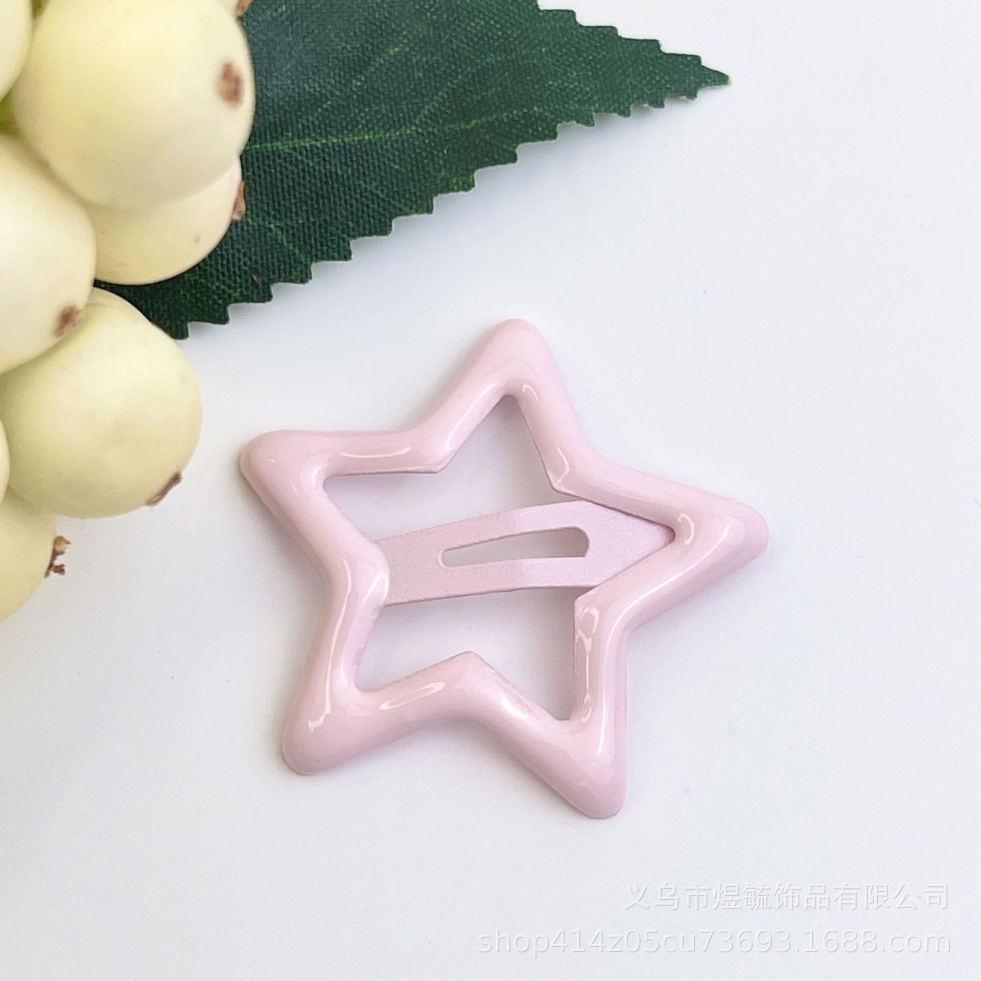 Clip estrella gota de aceite colorido 32cm rosa claro