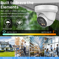Caméra CCTV PoE 8MP avec détection humaine par IA, vision nocturne extérieure, microphone intégré, Plug and Play, compatible avec les enregistreurs Hik NVR, en stock aux États-Unis