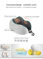 Oreiller de voyage pliable en U personnalisé, soutien cervical, gonflable et en mousse à mémoire de forme pour avion
