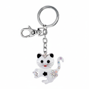 Portachiavi in cristallo White Kitten dal design elegante senza scatola - Product Image 2