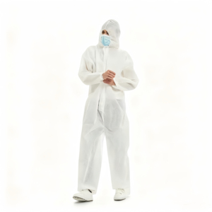 جودة عالية Tyvek ثوب المتاح PP + <span class=keywords><strong>PE</strong></span> غير المنسوجة رذاذ المعطف سعر الجملة اثنين من قطعة معاطف - Product Image 1