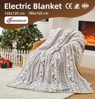 Couverture électrique 220V 3 réglages de chaleur avec motifs d'impression de Noël