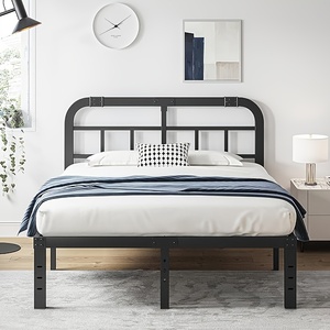 Struttura <span class=keywords><strong>letto</strong></span> king size alta 18 pollici con testiera, telaio <span class=keywords><strong>letto</strong></span> <span class=keywords><strong>in</strong></span> acciaio resistente, struttura <span class=keywords><strong>letto</strong></span> sospesa <span class=keywords><strong>in</strong></span> <span class=keywords><strong>ferro</strong></span> robusta e ispessita - Product Image 6