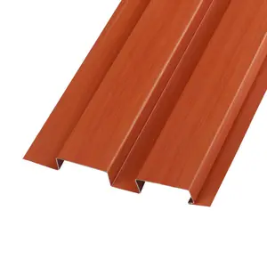 Wall Covering Panel Modern Metal Building Decoration Material Aluminum Curved Baffle Ceiling wood grain