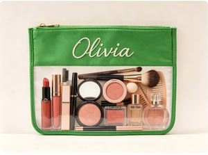 Pochette zippée en PVC transparent écologique 29,5x21cm, capacité moyenne, pour rangement de maquillage, couture, broderie, OEM/ODM - Product Image 3