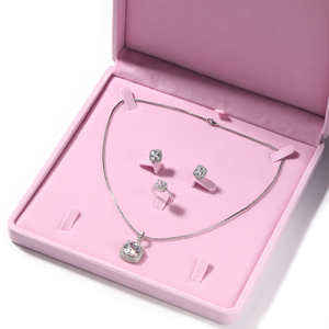 UWIN 바게트 핑크 CZ 목걸이 귀걸이 반지 보석 스퀘어 스톤 힙합 쥬얼리 세트 여성 남성 선물 - Product Image 4