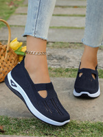 Chaussures de sport pour femmes à la mode, confortables, semelles souples, respirantes, à enfiler, en tricot, chaussures de sport