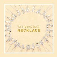 Collier personnalisé en argent 925 avec nom gravé, pendentif de haute qualité avec initiale personnalisée (26 lettres)