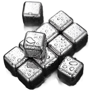 Cubitos de hielo cuadrados de acero inoxidable, 6 piezas, grado alimenticio, para whisky y bebidas, uso en fiestas - Product Image 3