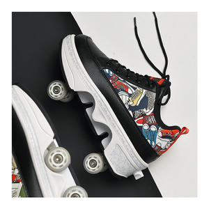 EACH Deformed <strong>Kick</strong> Out Wheel Shoes Skate <strong>Kick</strong> <strong>Roller</strong> Skate Shoes <strong>Roller</strong> Skates Run Shoes for Girls Boys Kids - Product Image 1