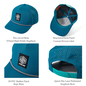 Cappelli da Golf Personalizzati con Logo 3D in PVC Traforato, Cappellini Sportivi a Rete con Corda, Berretto da Baseball - Product Image 3