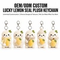 Porte-clés en peluche personnalisé Lucky Lemon Seal, service de conception sur mesure, cadeau promotionnel pour casino, personnage original, marchandise de marque, OEM ODM
