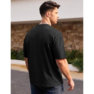 FOXA <b>Mens</b> T-Shirt Short Sleeve Crewneck Quick Dry Gym Workout Shirt <b>Stretch</b> Knitted Cotton Spandex - Product Image 3