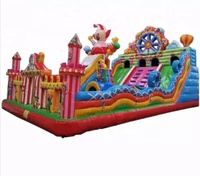 Château gonflable combiné Grande Roue de la Fortune et Château Gonflable Château Gonflable pour Enfants avec Toboggan Extérieur