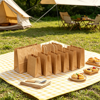 Sac de courses en papier kraft personnalisable, écologique et recyclable pour le commerce de détail, les vêtements, l'épicerie, les emballages cadeaux et la promotion de la marque