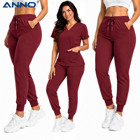 Ensemble de blouses médicales ANNO Premium Stretch anti-plis, style jogger, léger, pour hôpitaux, vente en gros