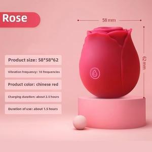 Masturbator hisap klitoris dewasa 10 kecepatan, dengan efek lompat Vibrator silikon mawar untuk <span class=keywords><strong>Stimulator</strong></span> payudara telur mainan seks wanita - Product Image 5