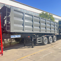 Semi-remorque benne arrière auto-déchargeante de 80 tonnes à 3 essieux avec vérins hydrauliques