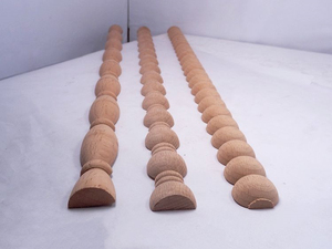 Adorno de madera de <span class=keywords><strong>haya</strong></span> maciza minimalista contemporáneo, tallado de flores de cáñamo para sala de estar interior, construcción decorativa, bienes raíces - Product Image 5