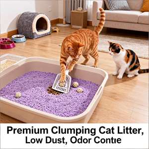 Bandeja de arena biodegradable y ecológica para gatos de tofu con madera de pino, almidón de maíz y carbón activado, desechable por el inodoro, sin obstrucciones. - Product Image 1