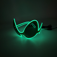 Lunettes de soleil lumineuses LED SHENGDIAN SD-YJ-02 Alien Et Personality Cool, verres noirs, pour fêtes, Noël, Pâques, Halloween pour enfants