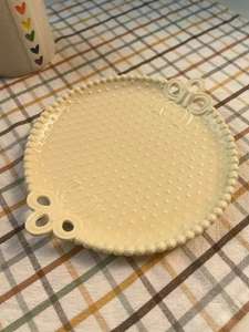 Export single <b>bow</b> relief bead princess plate, craft ceramic shallow flat plate, Western dining plate - Product Image 6