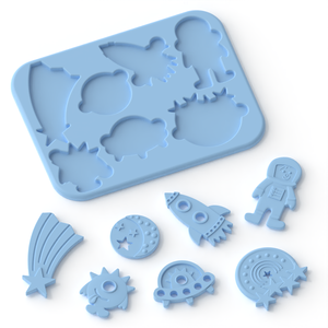 Juego de Mordedores Espaciales, 100% Silicona <span class=keywords><strong>Natural</strong></span> de Grado Alimenticio, <span class=keywords><strong>Mordedor</strong></span> de Silicona con Diseño de Dibujos Animados, Juguete para Bebés - Product Image 6
