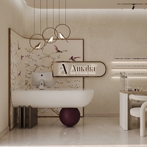 Servicio de Diseño de Interiores para Salones de Belleza de Lujo, Exhibidores de Pared Personalizados y Estantes para Esmaltes de Uñas - Product Image 1