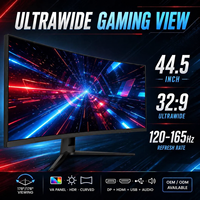 Großhandel Gebogener Gaming-Monitor 44,5 Zoll Breitbildschirm 165Hz 3000:1 Kontrast Lautsprecher FreeSync für Gaming-Setup
