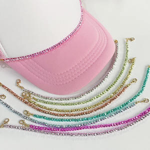 ट्रेंडी ग्लास बेड्स टोपी के सामान हैंडमेड बीड चेन के लिए महिला लड़की टोपी सजावट के लिए - Product Image 2