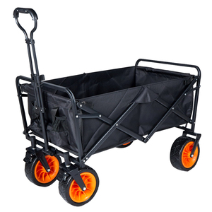 Portable 4 roues en acier tissu panier de rangement pliable Camping <span class=keywords><strong>Wagon</strong></span> chariot pour jardin plage Shopping rouleau conteneur Structure - Product Image 1