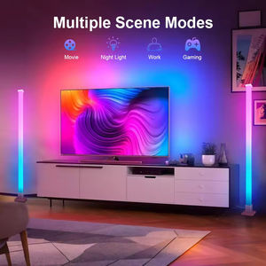 Lámpara de Pie LED de Esquina Moderna con Cambio de Colores RGBW, Control Remoto USB, Sincronización de Música, Iluminación Ambiental - Product Image 4