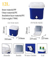 Meilleures ventes Glacière isolée de bière 12L Glacière en plastique pour la pêche en plein air