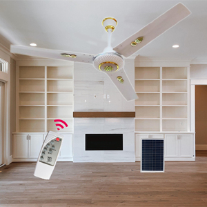 12V DC Quạt trần 56 inch năng lượng Mặt Trời Tiết kiệm năng lượng có thể sạc lại quạt trần với ánh sáng LED và điều khiển từ xa - Product Image 2