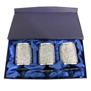 Cina produttore canister set, di Cristallo di vetro di tè di caffè di zucchero canister set con diamanti in oro